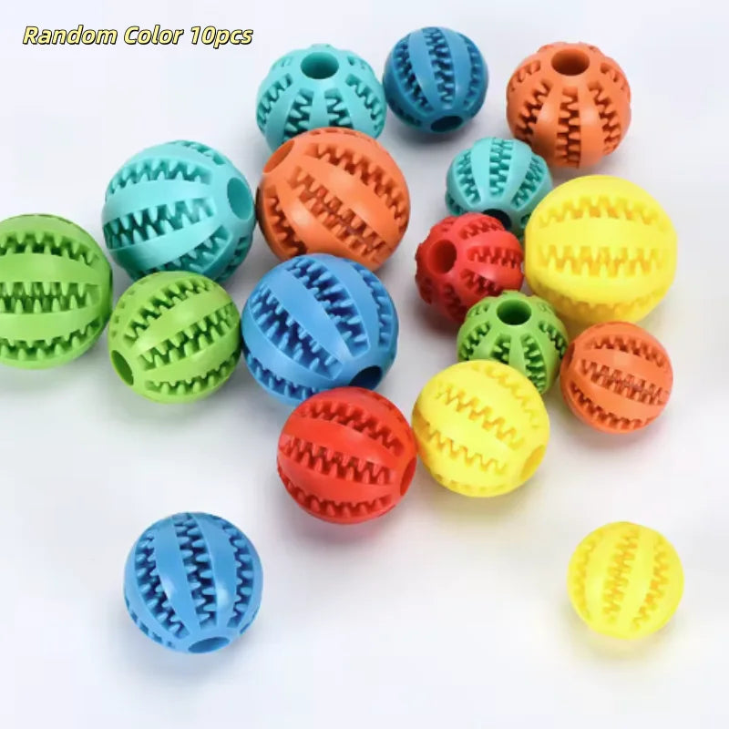 Interactive Dog Toy Ball - Rubber Chew Ball for Puppies Pet Tooth Cleaning Feeder Silicone Treat Ball for Cats And Dogs