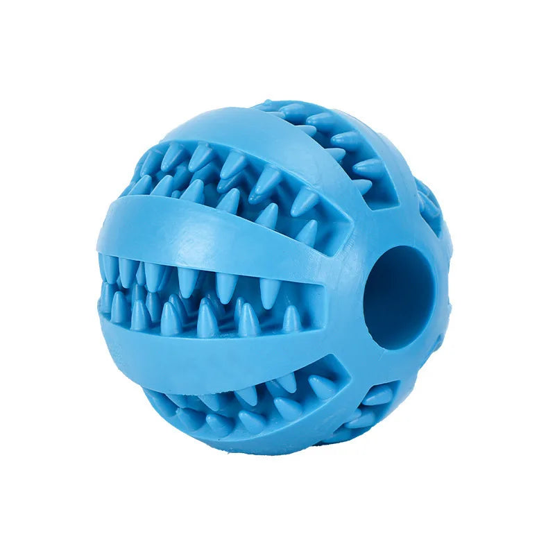 Interactive Dog Toy Ball - Rubber Chew Ball for Puppies Pet Tooth Cleaning Feeder Silicone Treat Ball for Cats And Dogs