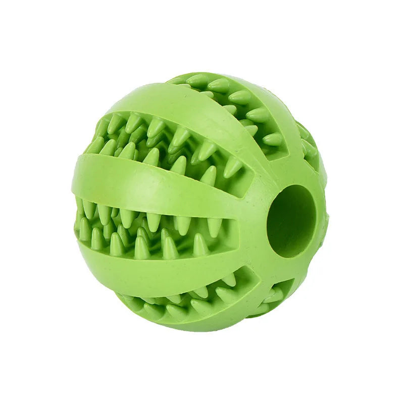 Interactive Dog Toy Ball - Rubber Chew Ball for Puppies Pet Tooth Cleaning Feeder Silicone Treat Ball for Cats And Dogs