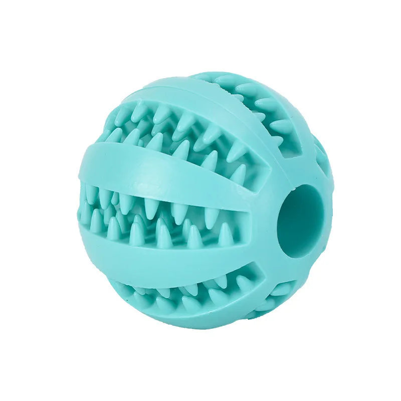 Interactive Dog Toy Ball - Rubber Chew Ball for Puppies Pet Tooth Cleaning Feeder Silicone Treat Ball for Cats And Dogs