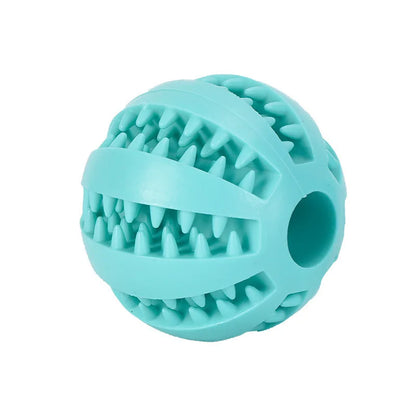 Interactive Dog Toy Ball - Rubber Chew Ball for Puppies Pet Tooth Cleaning Feeder Silicone Treat Ball for Cats And Dogs