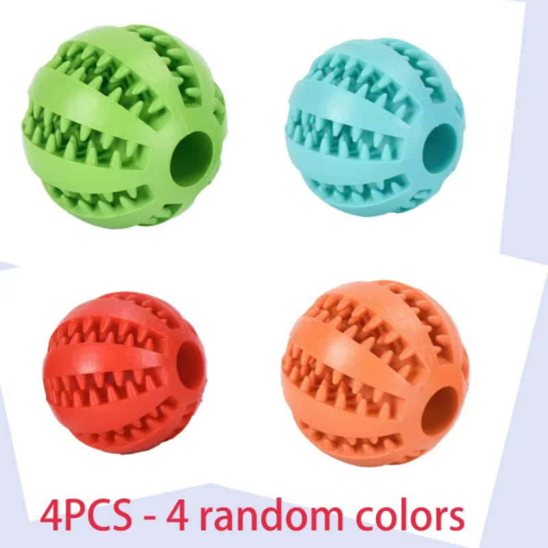 Interactive Dog Toy Ball - Rubber Chew Ball for Puppies Pet Tooth Cleaning Feeder Silicone Treat Ball for Cats And Dogs