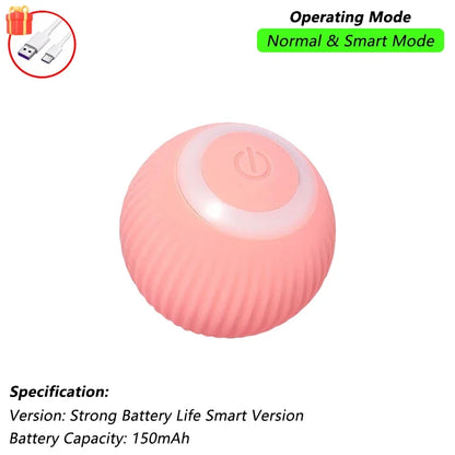 Dog Cat Interactive Ball Toy Automatic Rolling Ball Faux Tail Rechargeable Smart Pet Electric Toy Dog Cat Training Imitate Mouse