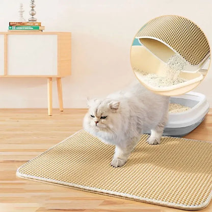 Cat Litter Mat With Gift Double Layer Waterproof Pet Litter Box Mat Non-slip Sand Cat Pad Washable Bed Mat Clean Pad Products