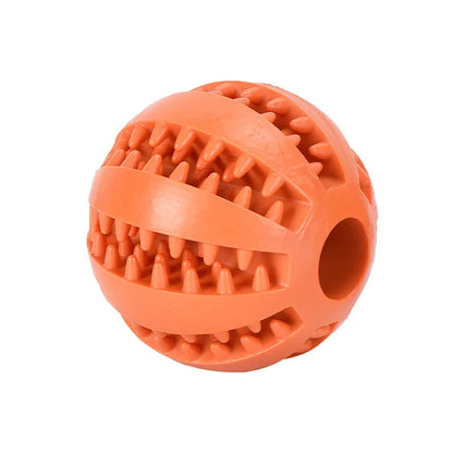 Interactive Dog Toy Ball - Rubber Chew Ball for Puppies Pet Tooth Cleaning Feeder Silicone Treat Ball for Cats And Dogs