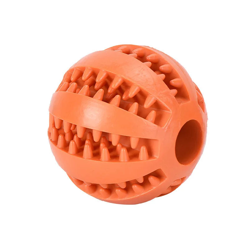 Interactive Dog Toy Ball - Rubber Chew Ball for Puppies Pet Tooth Cleaning Feeder Silicone Treat Ball for Cats And Dogs