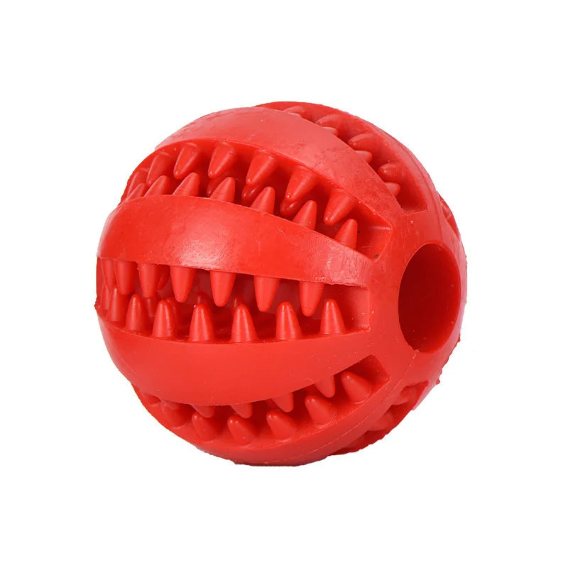 Interactive Dog Toy Ball - Rubber Chew Ball for Puppies Pet Tooth Cleaning Feeder Silicone Treat Ball for Cats And Dogs